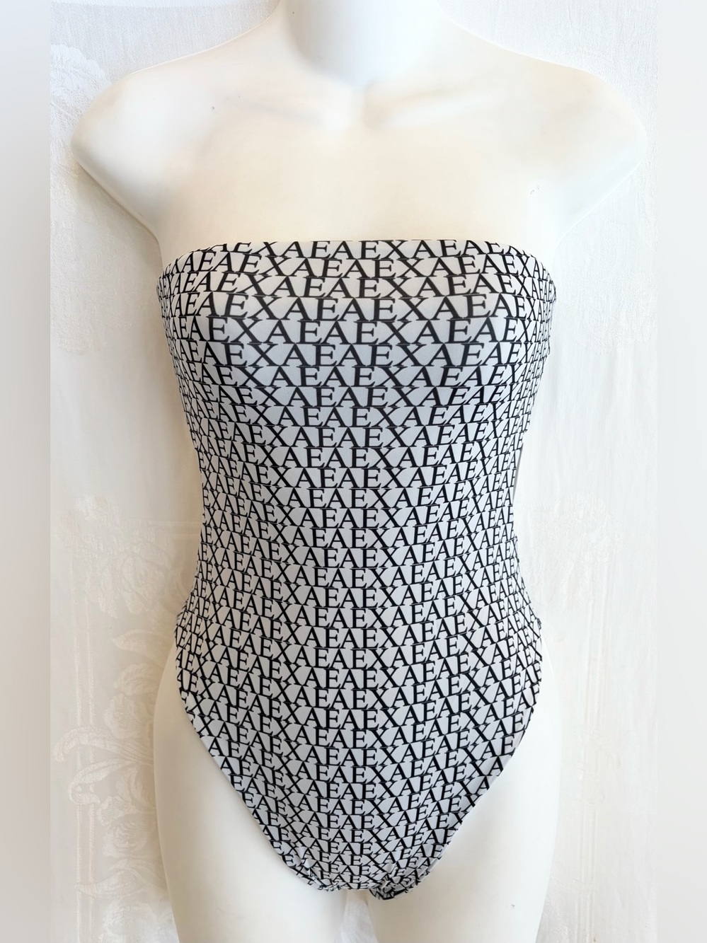 AEXAE 1 Pc Monogram Bandeau Swimsuit Size XS $100